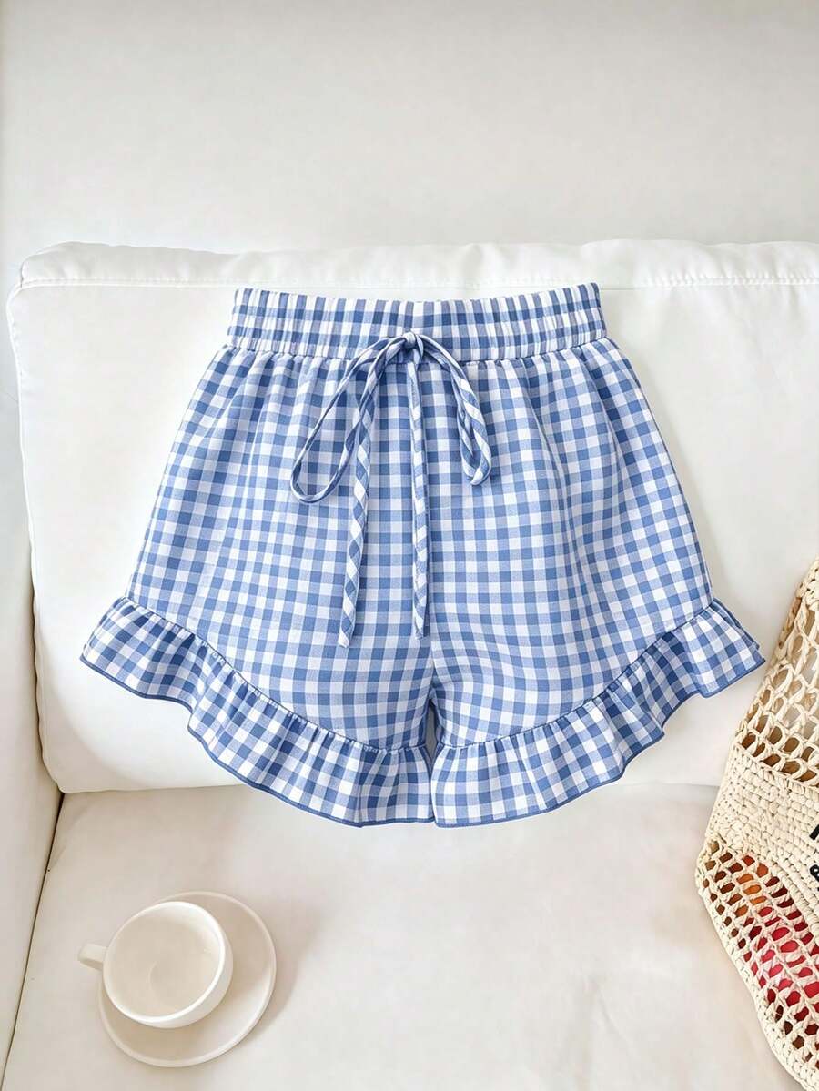 Pantalones cortos sueltos con volantes