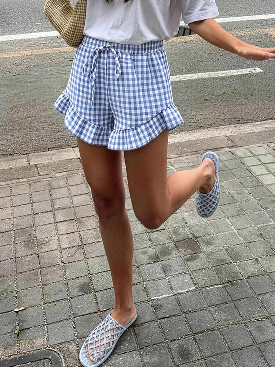 Pantalones cortos sueltos con volantes
