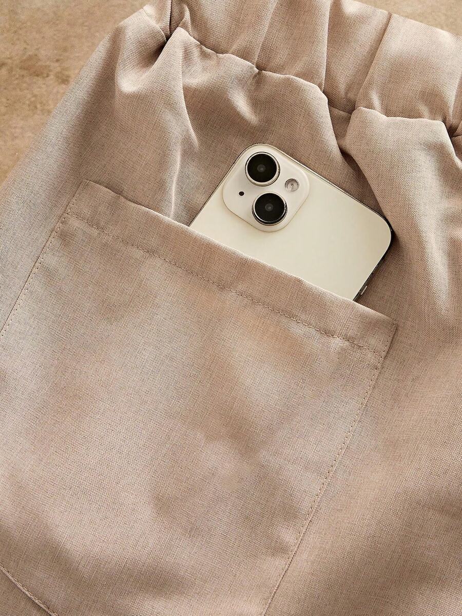 Pantalones de cintura alta y pierna ancha para hombre con frente plisado