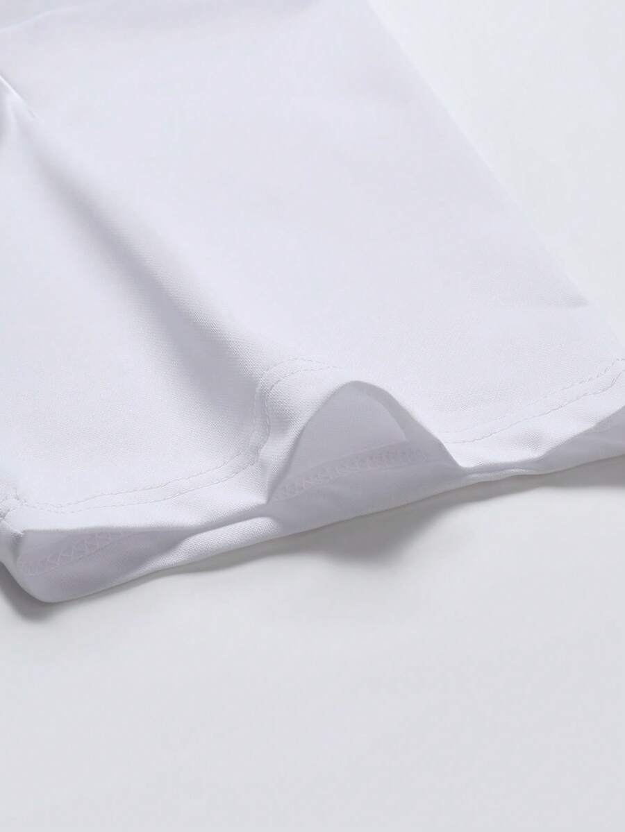 Camiseta suelta de hombro caído con estampado de letras casual para hombre