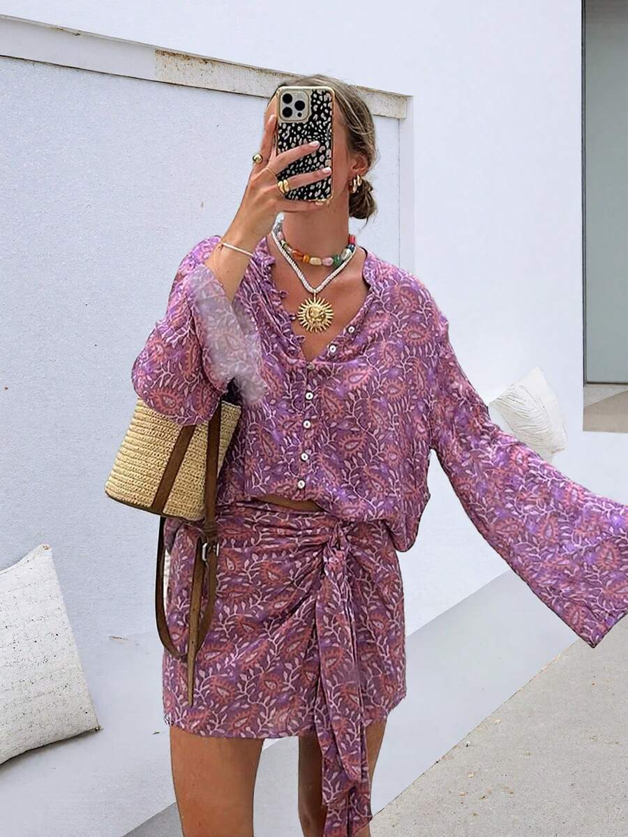 Conjunto de 2 piezas estilo bohemio elegante