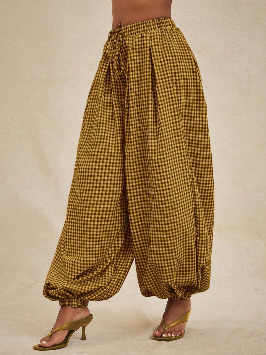 Pantalones de cintura alta, pantalón globo suelto y oversize.