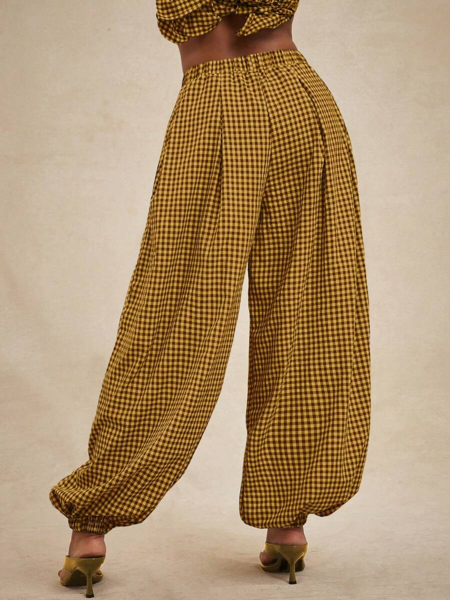 Pantalones de cintura alta, pantalón globo suelto y oversize.