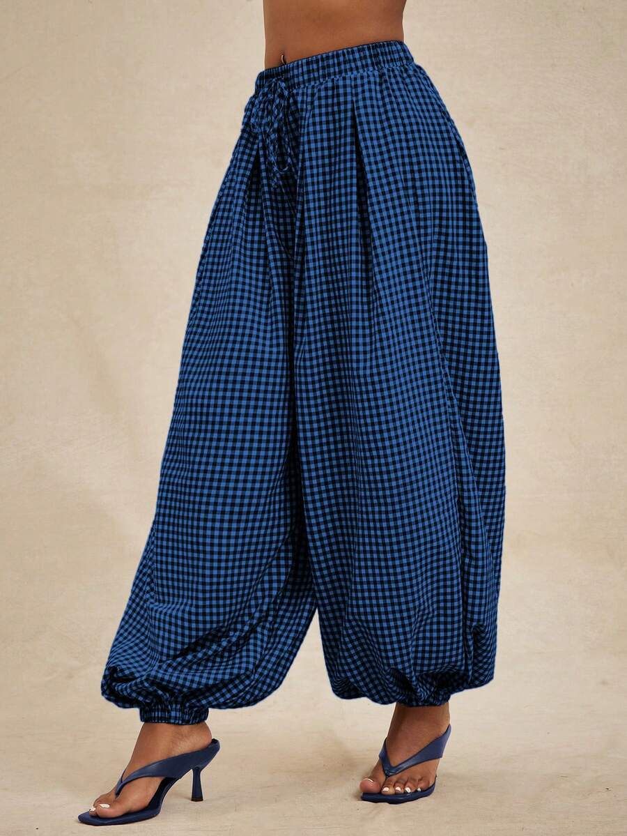 Pantalones de cintura alta, pantalón globo suelto y oversize.