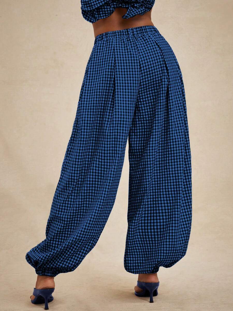Pantalones de cintura alta, pantalón globo suelto y oversize.