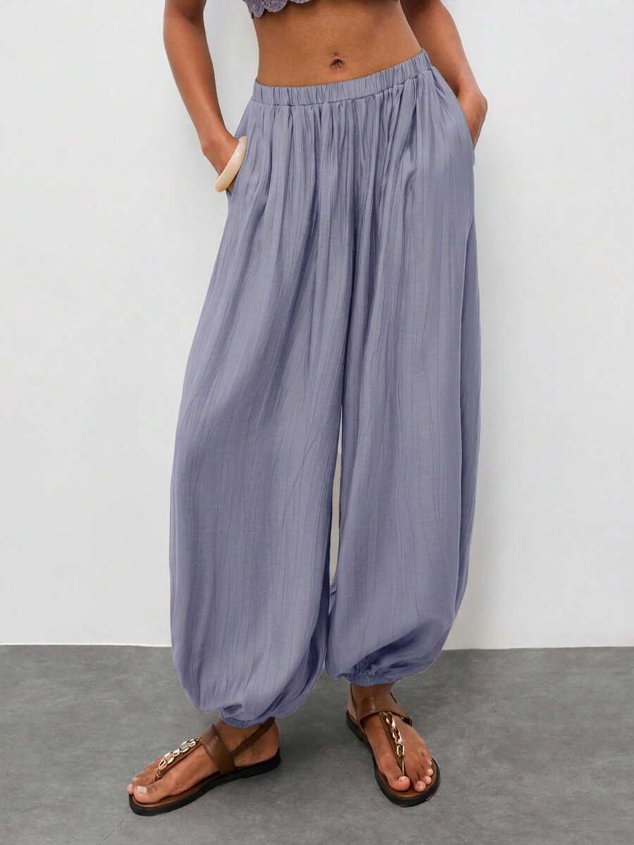Maija Pantalones casuales de unicolor para mujer