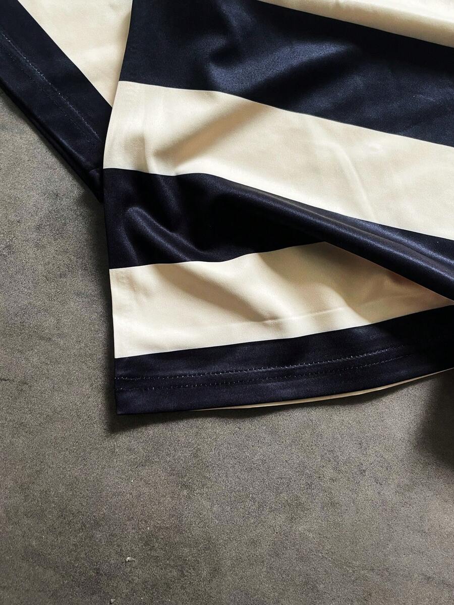 Camiseta suelta de hombro caído con estampado de letras casual para hombre