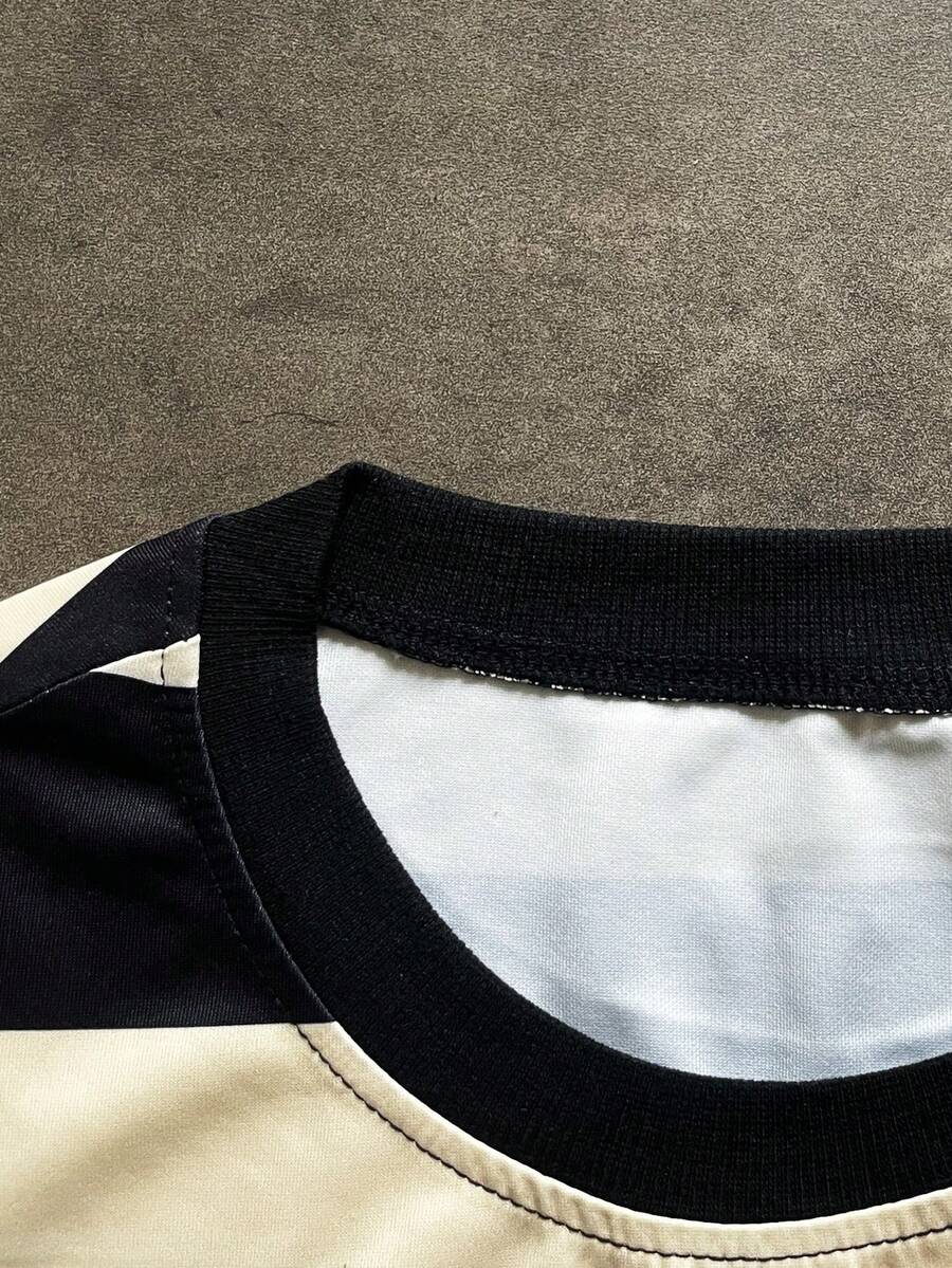 Camiseta suelta de hombro caído con estampado de letras casual para hombre