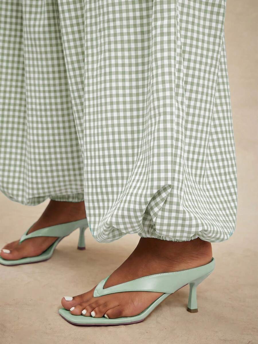 Pantalones de cintura alta, pantalón globo suelto y oversize.