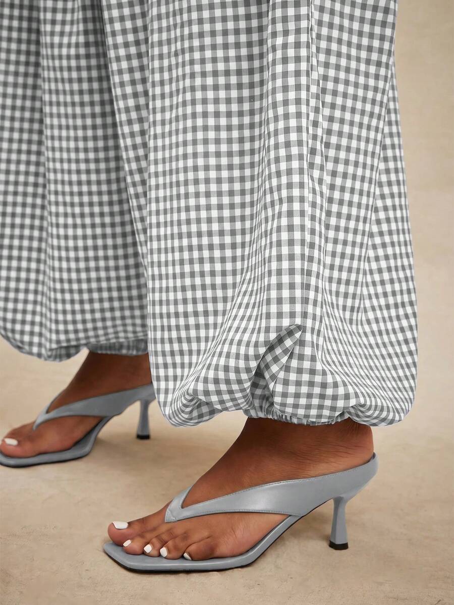 Pantalones de cintura alta, pantalón globo suelto y oversize.