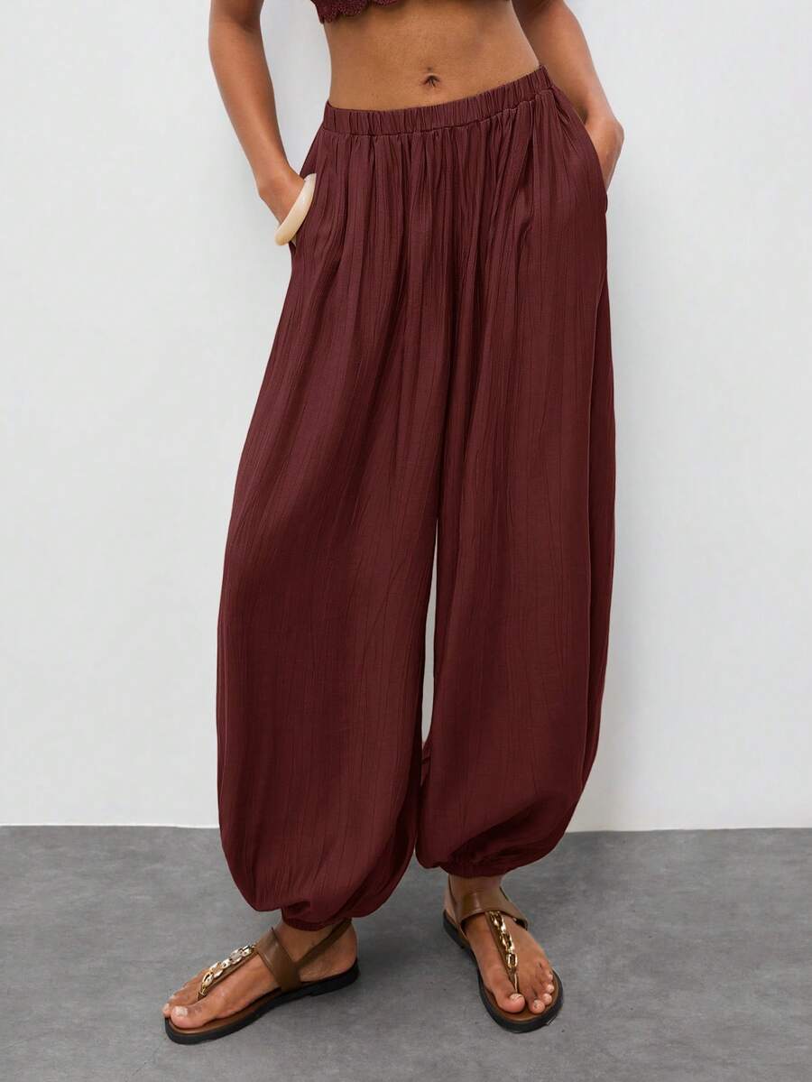 Maija Pantalones casuales de unicolor para mujer