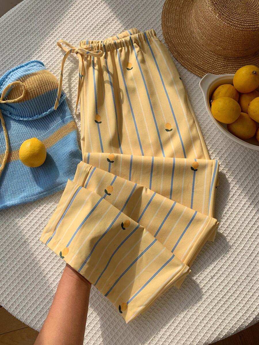 Pantalones casuales con estampado a cuadros para mujer.