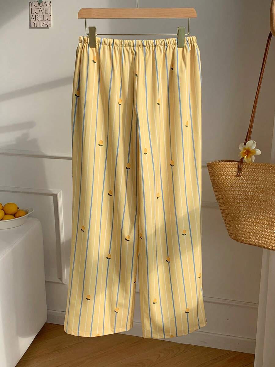 Pantalones casuales con estampado a cuadros para mujer.