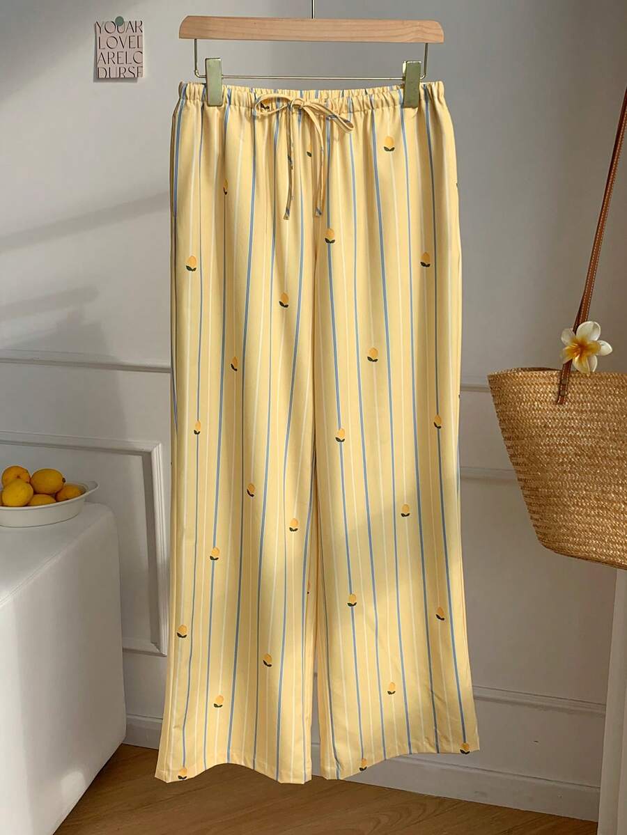 Pantalones casuales con estampado a cuadros para mujer.