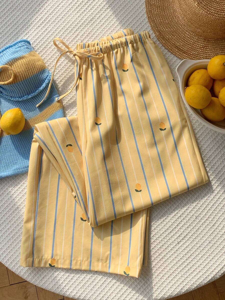 Pantalones casuales con estampado a cuadros para mujer.