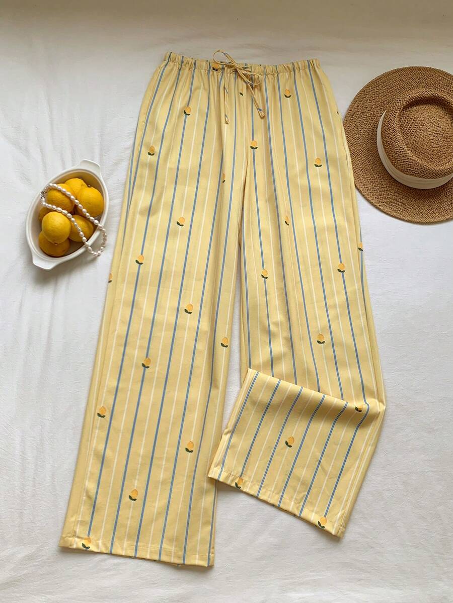 Pantalones casuales con estampado a cuadros para mujer.