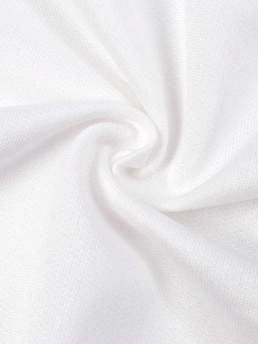 Camiseta suelta de hombro caído con estampado de letras casual para hombre
