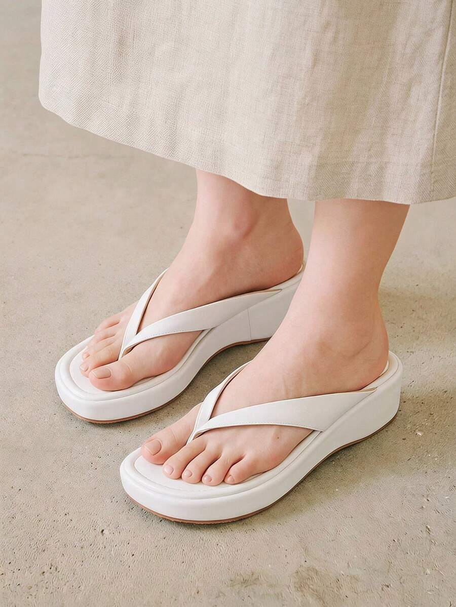 Sandalias de mujer con suela gruesa y punta abierta