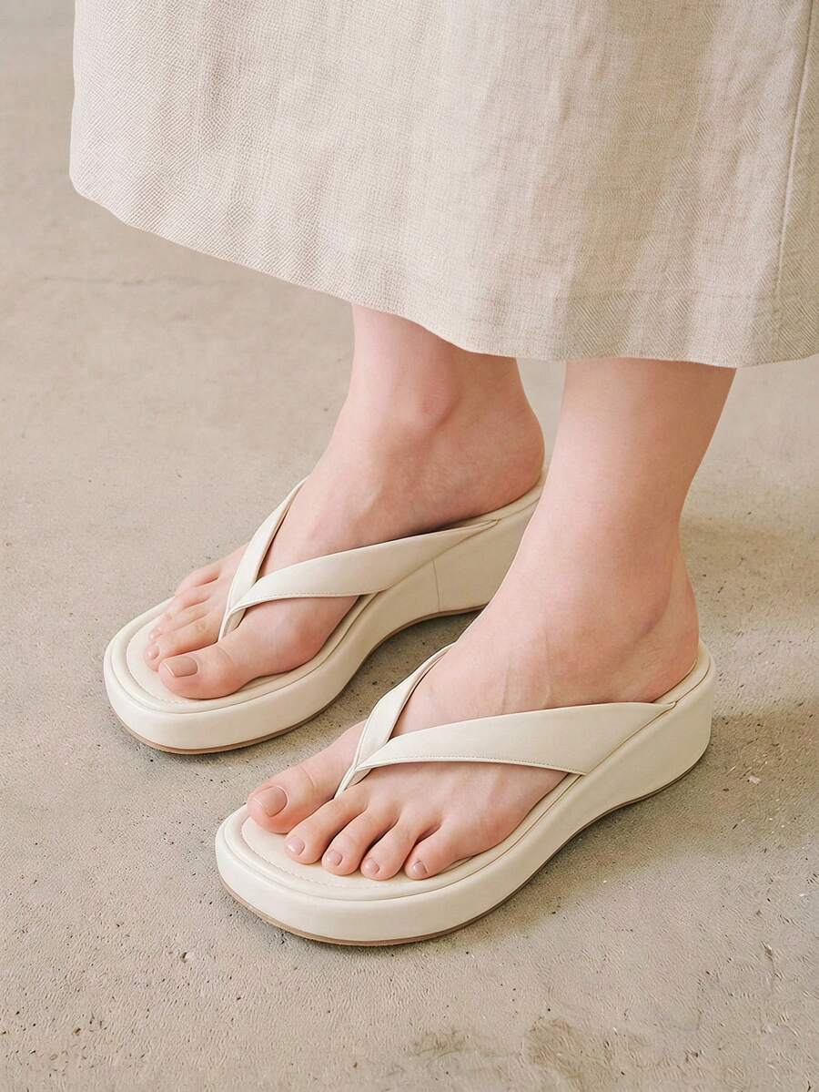 Sandalias de mujer con suela gruesa y punta abierta