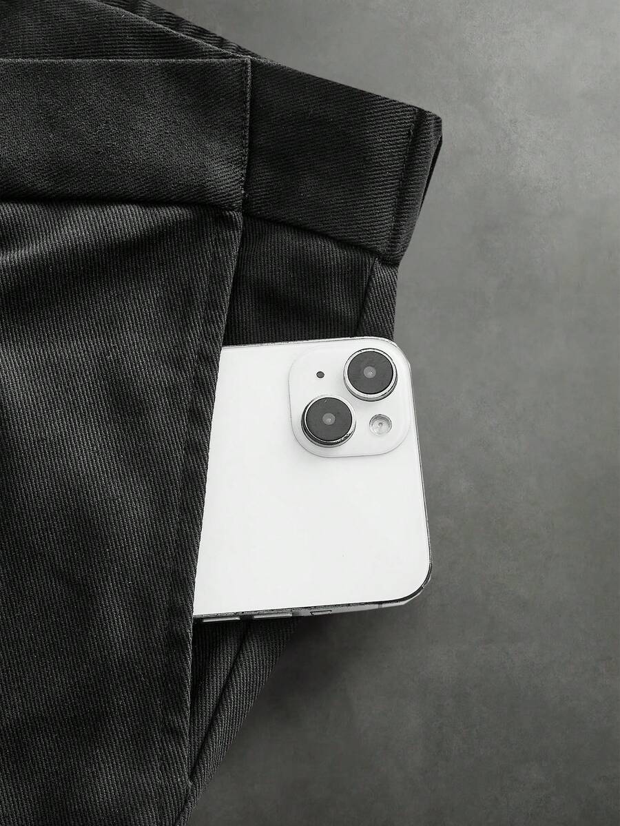 Pantalones de cintura alta y pierna ancha para hombre con frente plisado