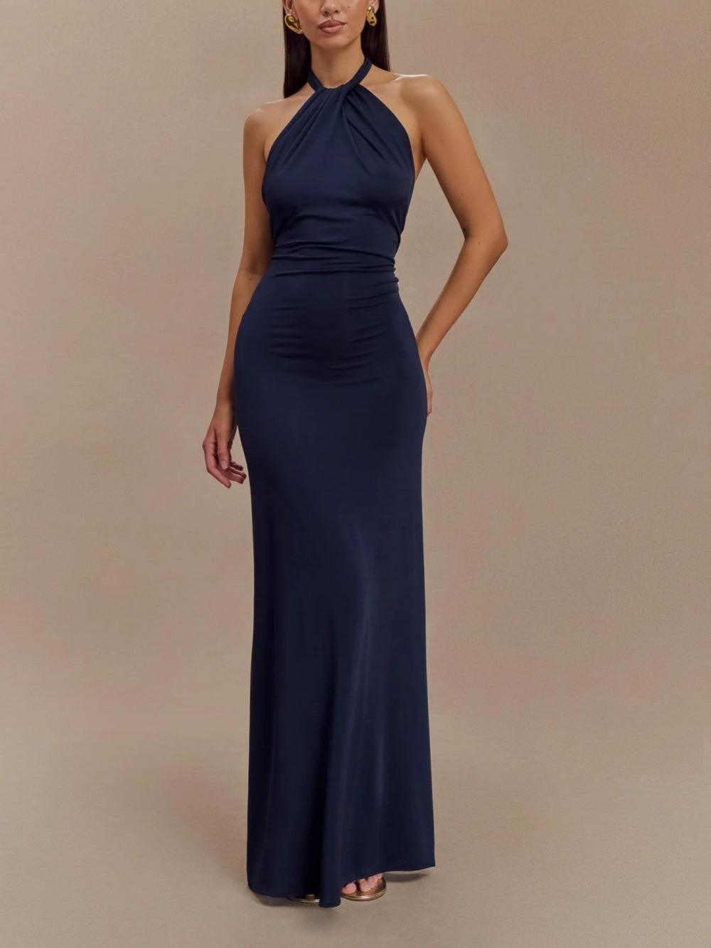 Vestido Largo Halter Ajustado