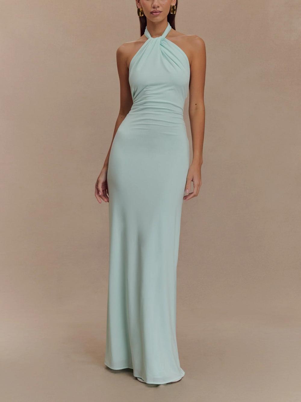 Vestido Largo Halter Ajustado