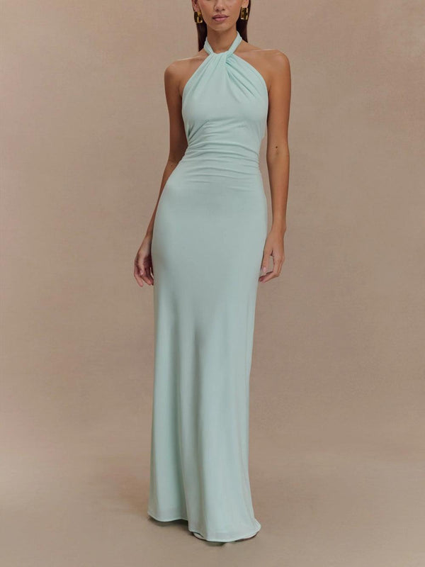 Vestido Largo Halter Ajustado