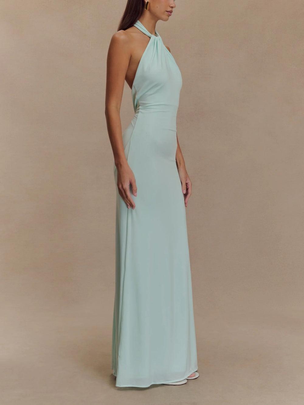 Vestido Largo Halter Ajustado