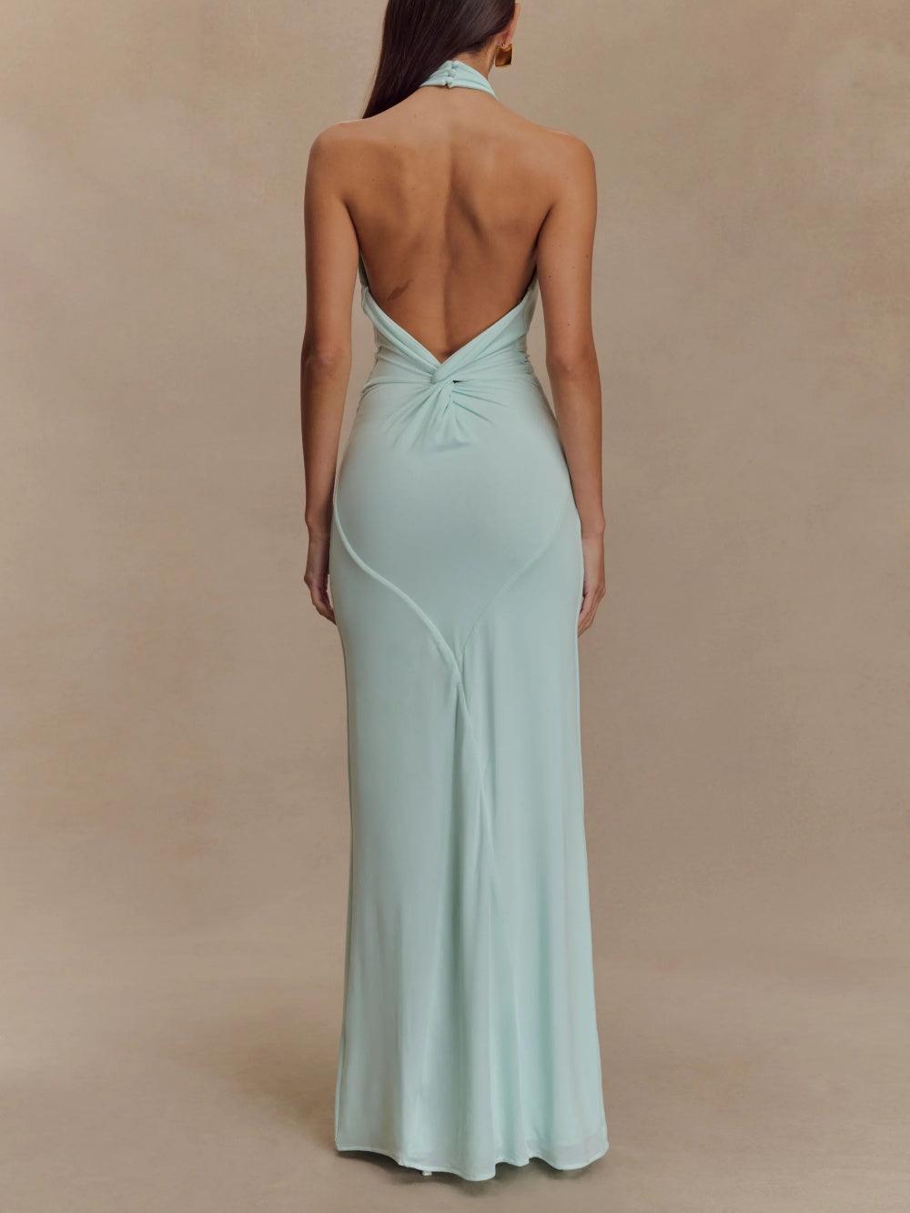 Vestido Largo Halter Ajustado