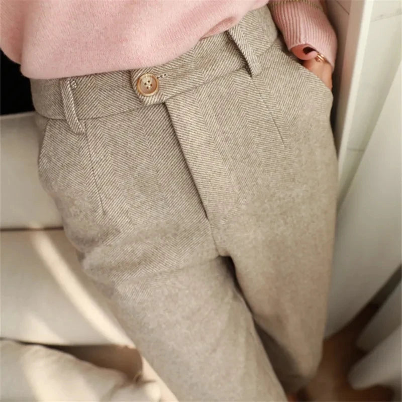 Pantalones de Lana para Mujer, Estilo Harem