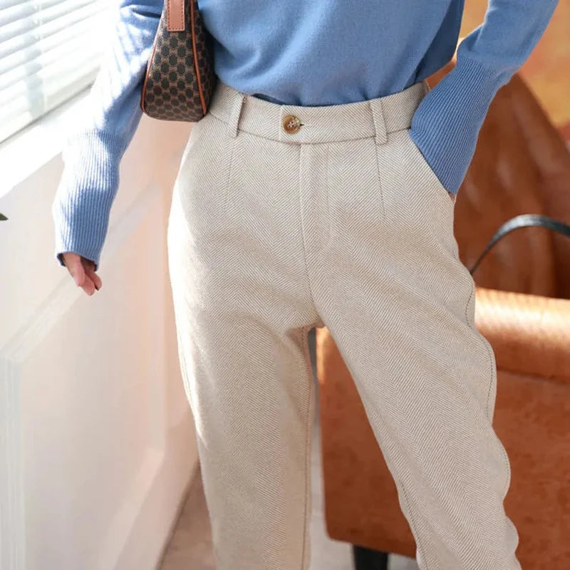 Pantalones de Lana para Mujer, Estilo Harem