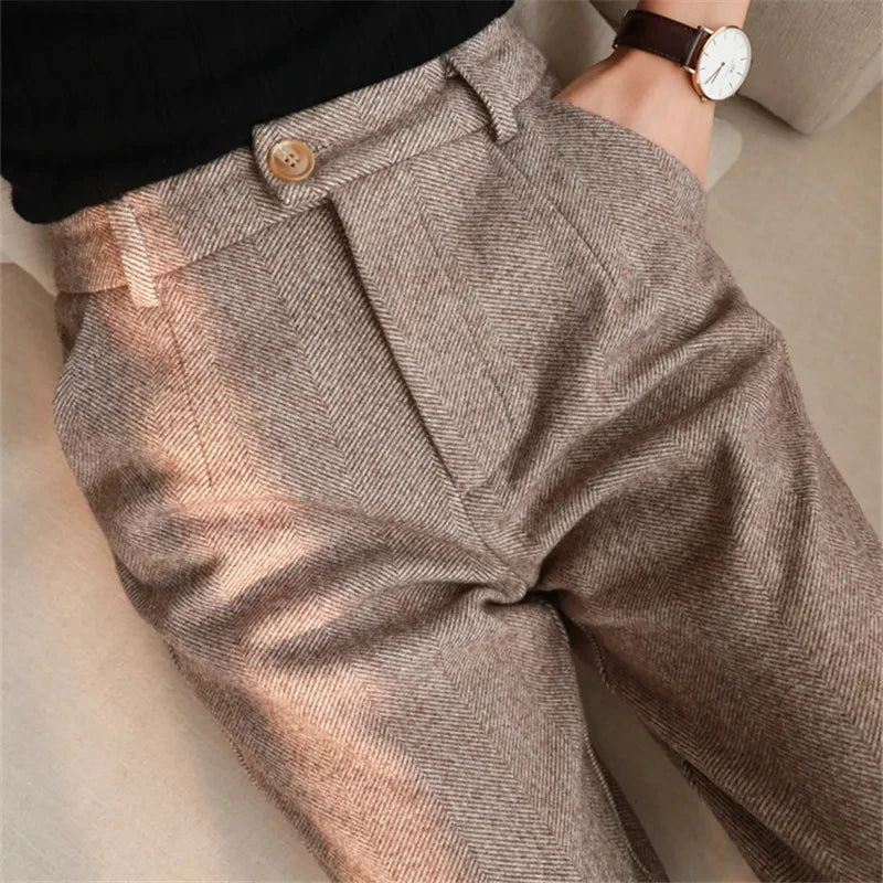 Pantalones de Lana para Mujer, Estilo Harem