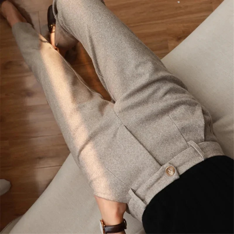 Pantalones de Lana para Mujer, Estilo Harem