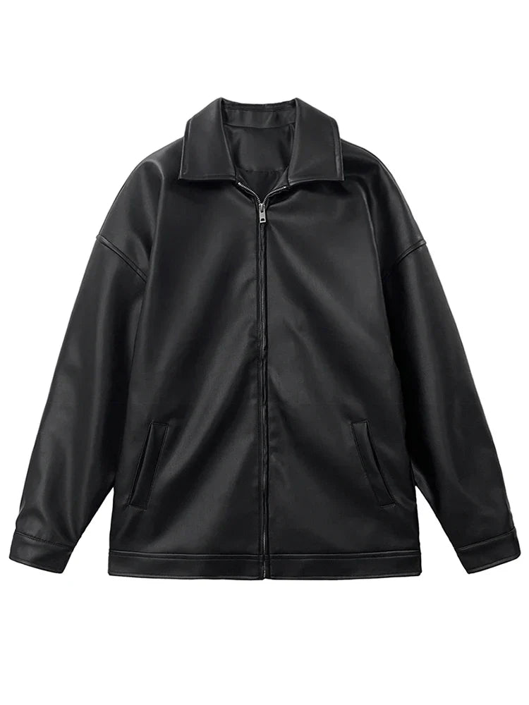 Mauro Black PU Leather Jacket
