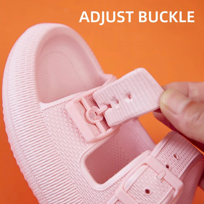 Zapatillas de plataforma gruesa con hebilla a la moda para mujer