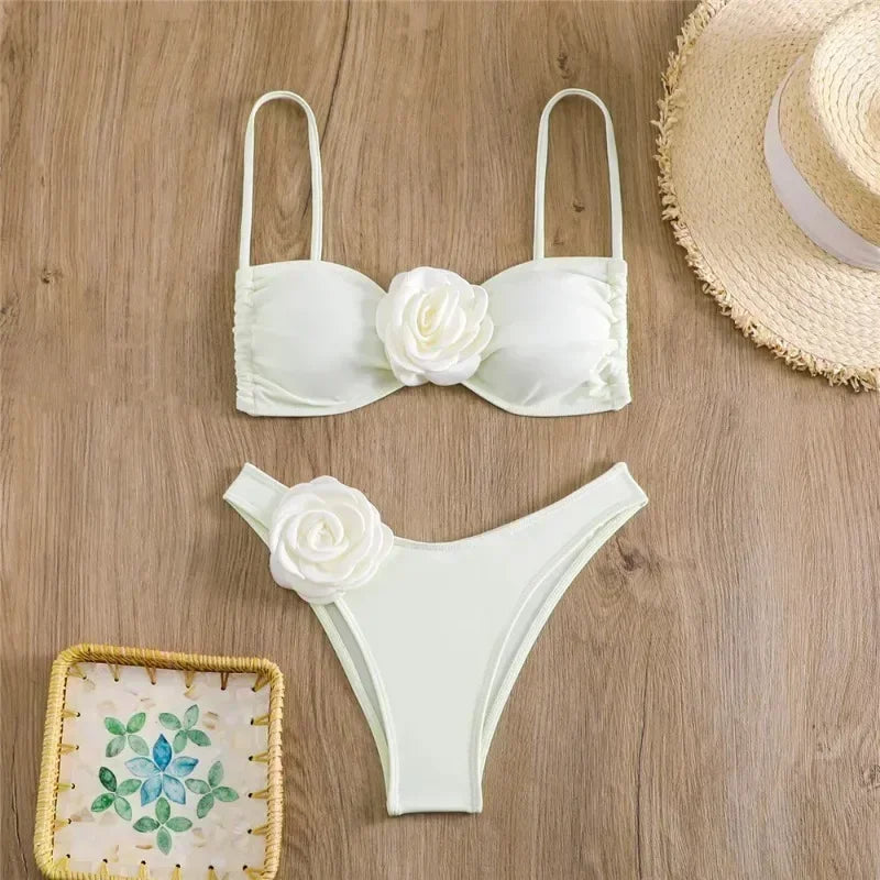 Traje de baño Bandeau de flores para Mujer
