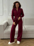 Conjunto de punto con cremallera para mujer