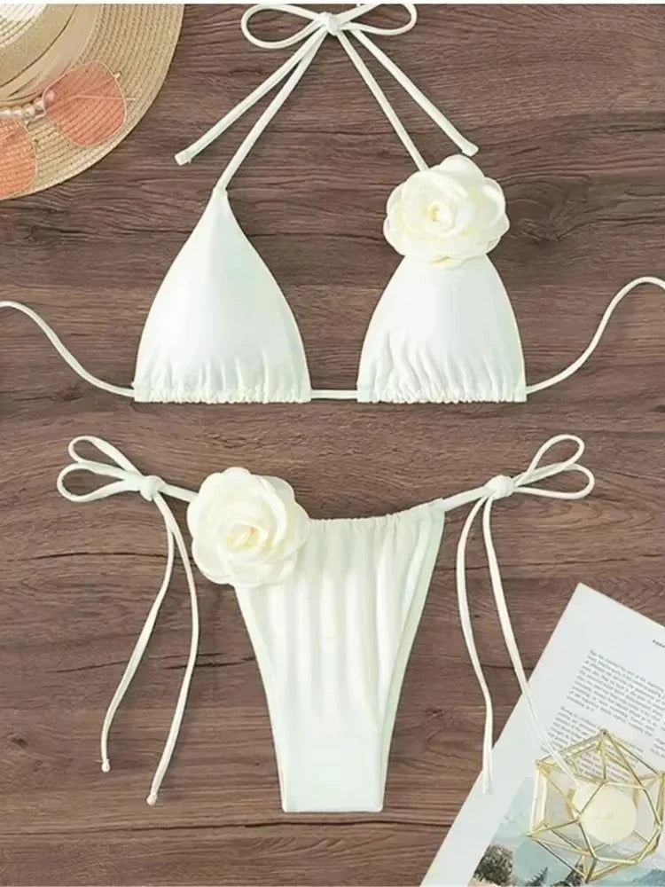 Traje de baño Bandeau de flores para Mujer