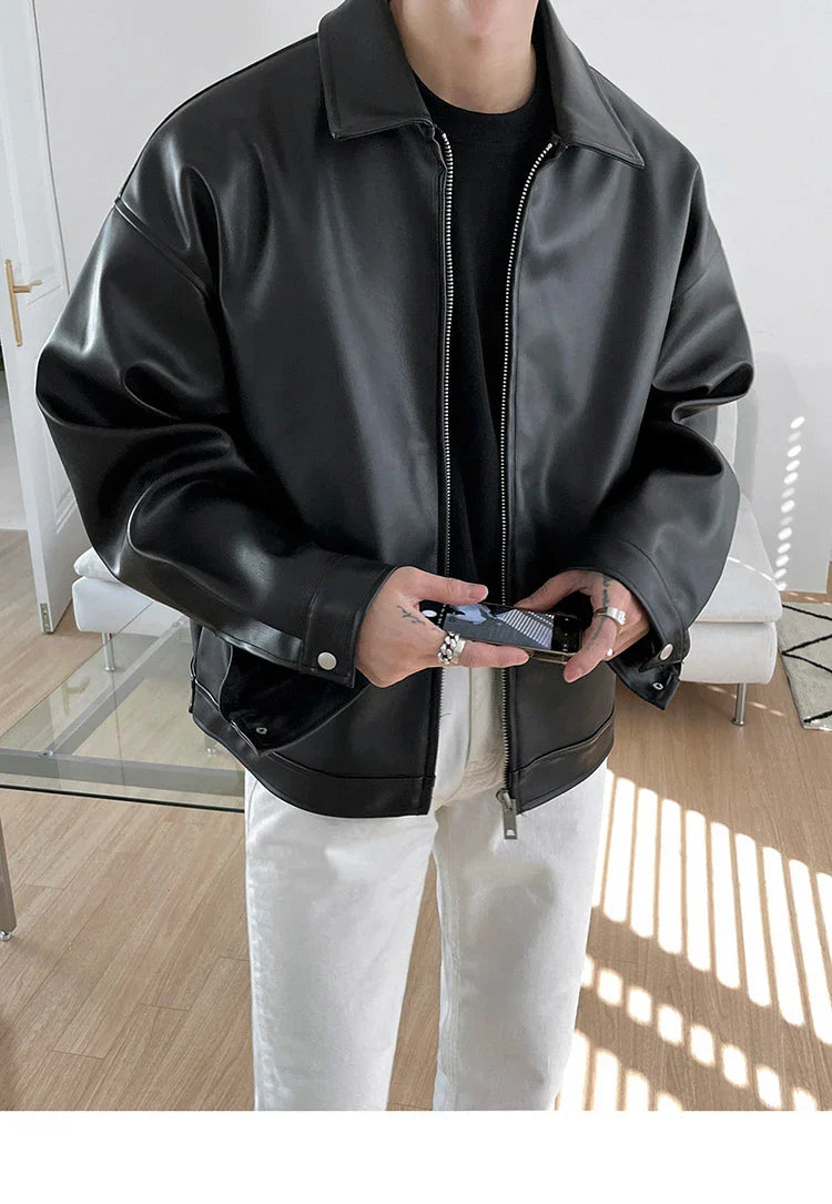 Mauro Black PU Leather Jacket