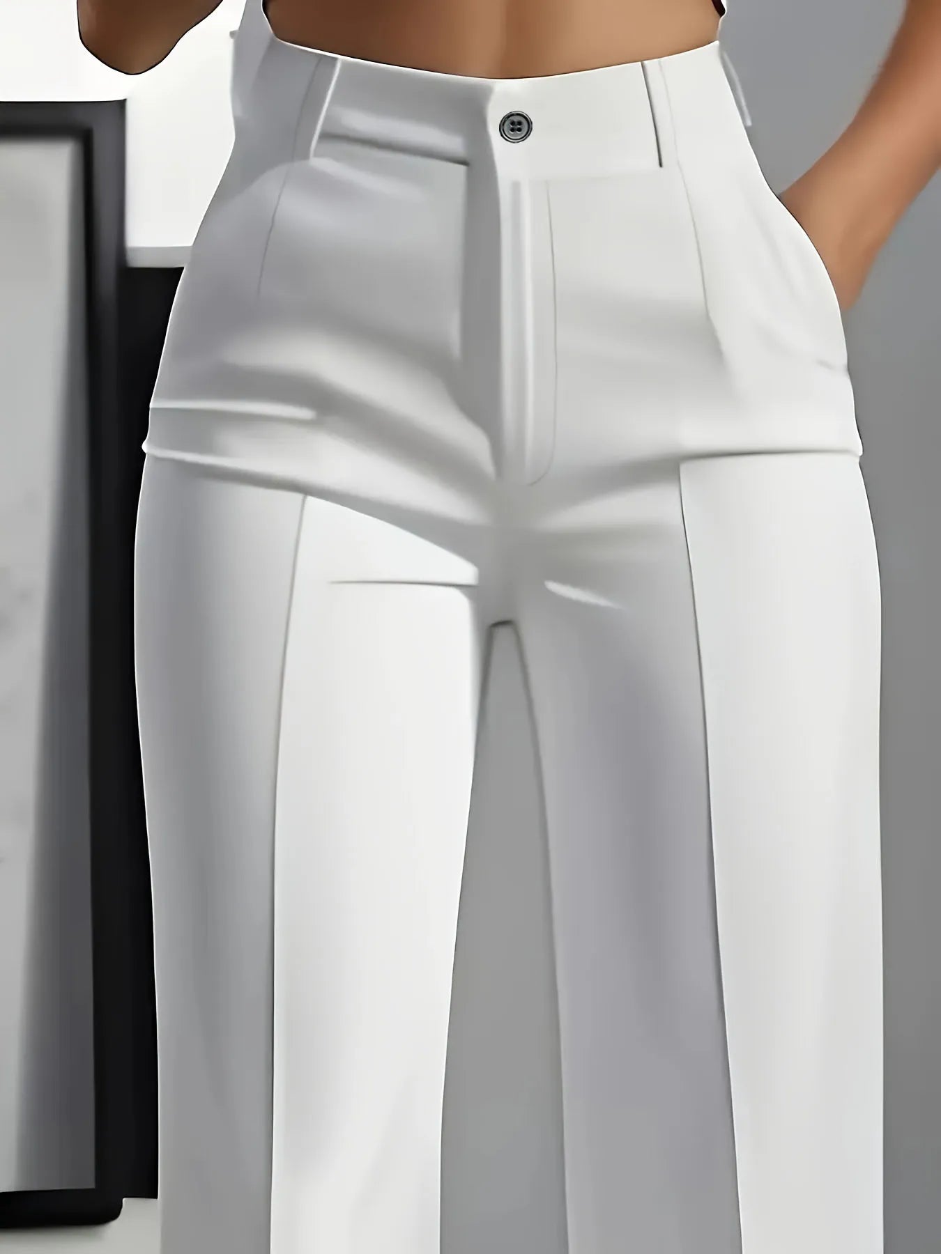 Pantalones de traje sencillos y de cintura alta