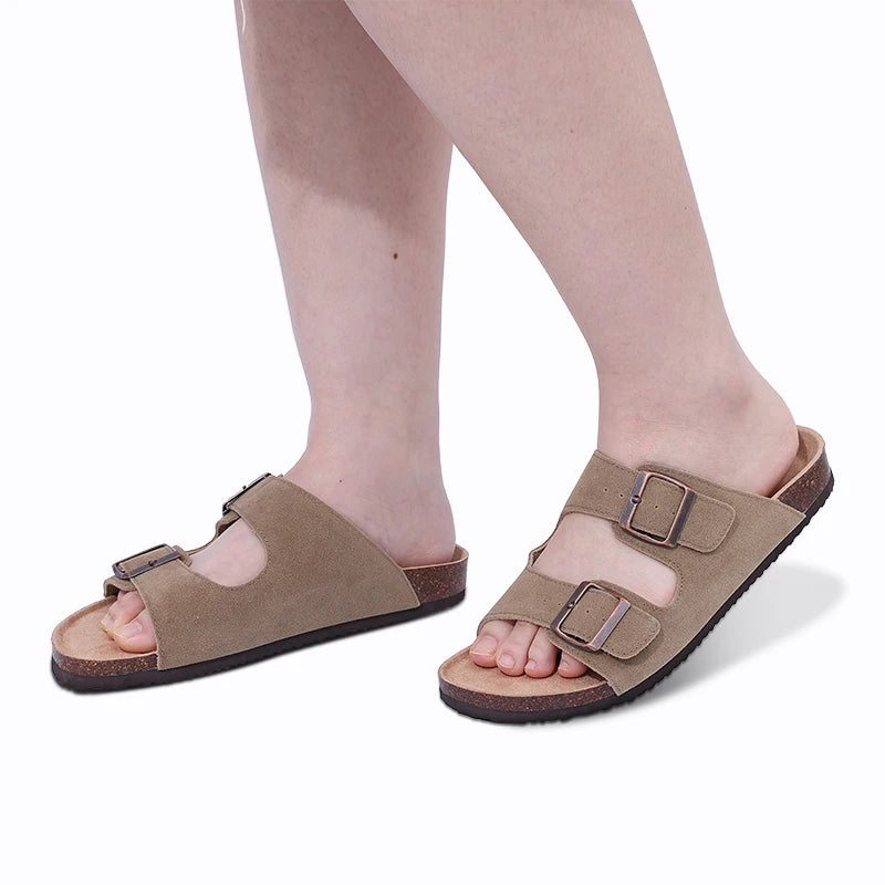 Zapatillas de gamuza a la moda para mujer