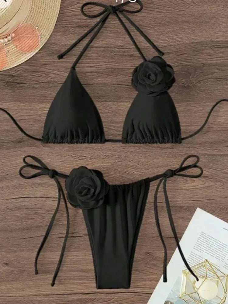 Traje de baño Bandeau de flores para Mujer